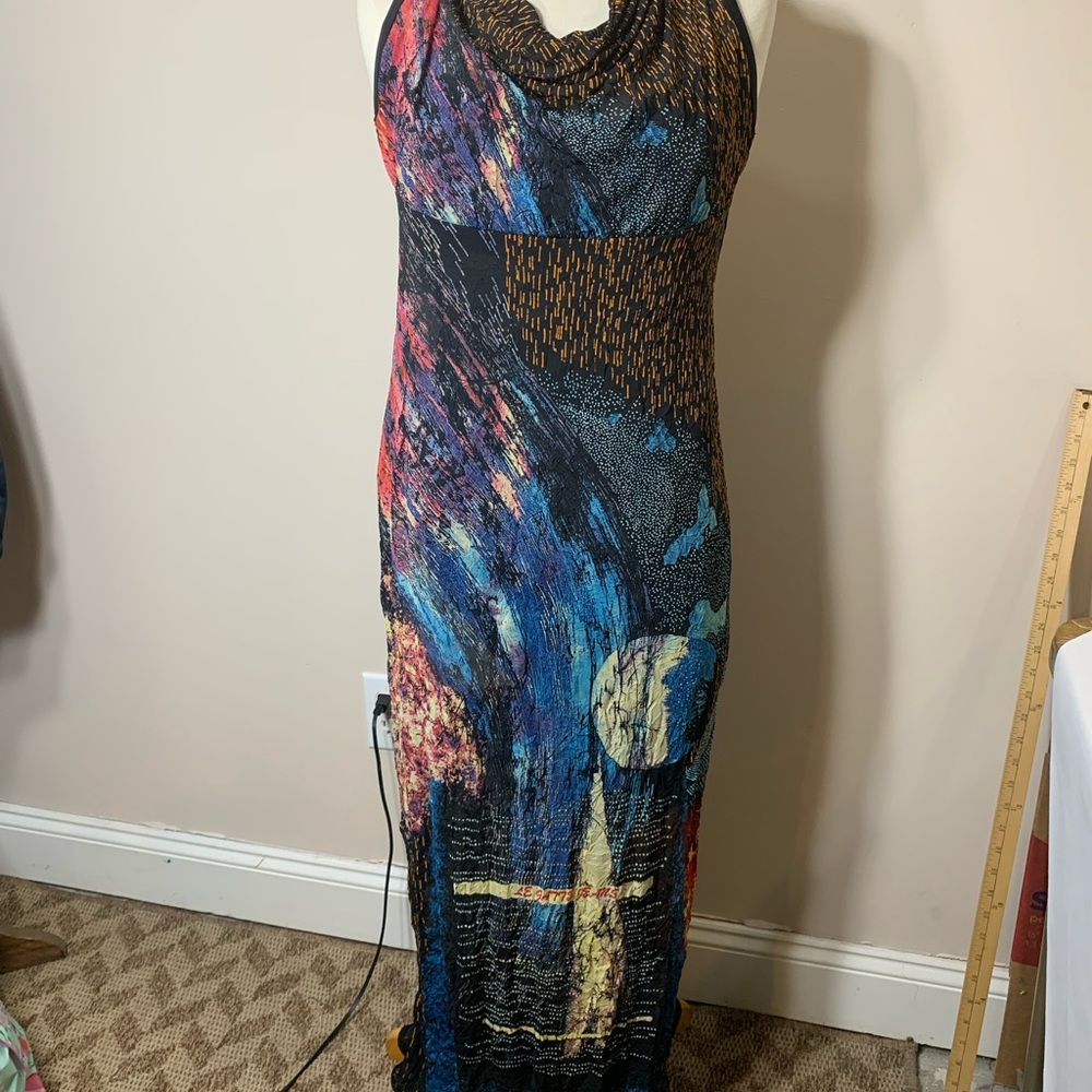 Le Gatte Jeans Maxi Dress Small Mesh Backless